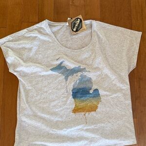 Next Level Apparel Gray T-Shirt with Forest Design